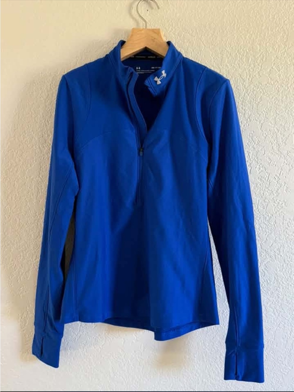 Under Armour Women's Running Half Zip Pullover Small Blue Fitted